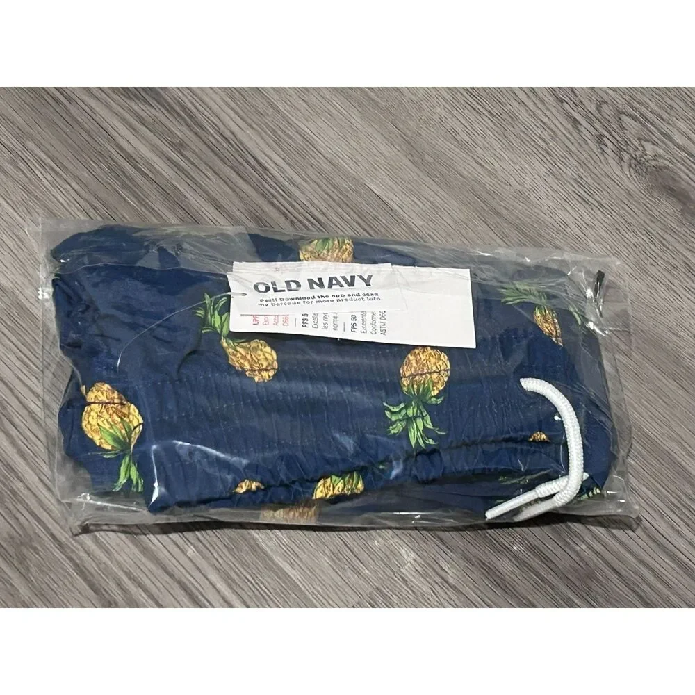Old Navy Pineapple Swim Trunks Boys XL 14 16 UPF 50 Beach Tropical
